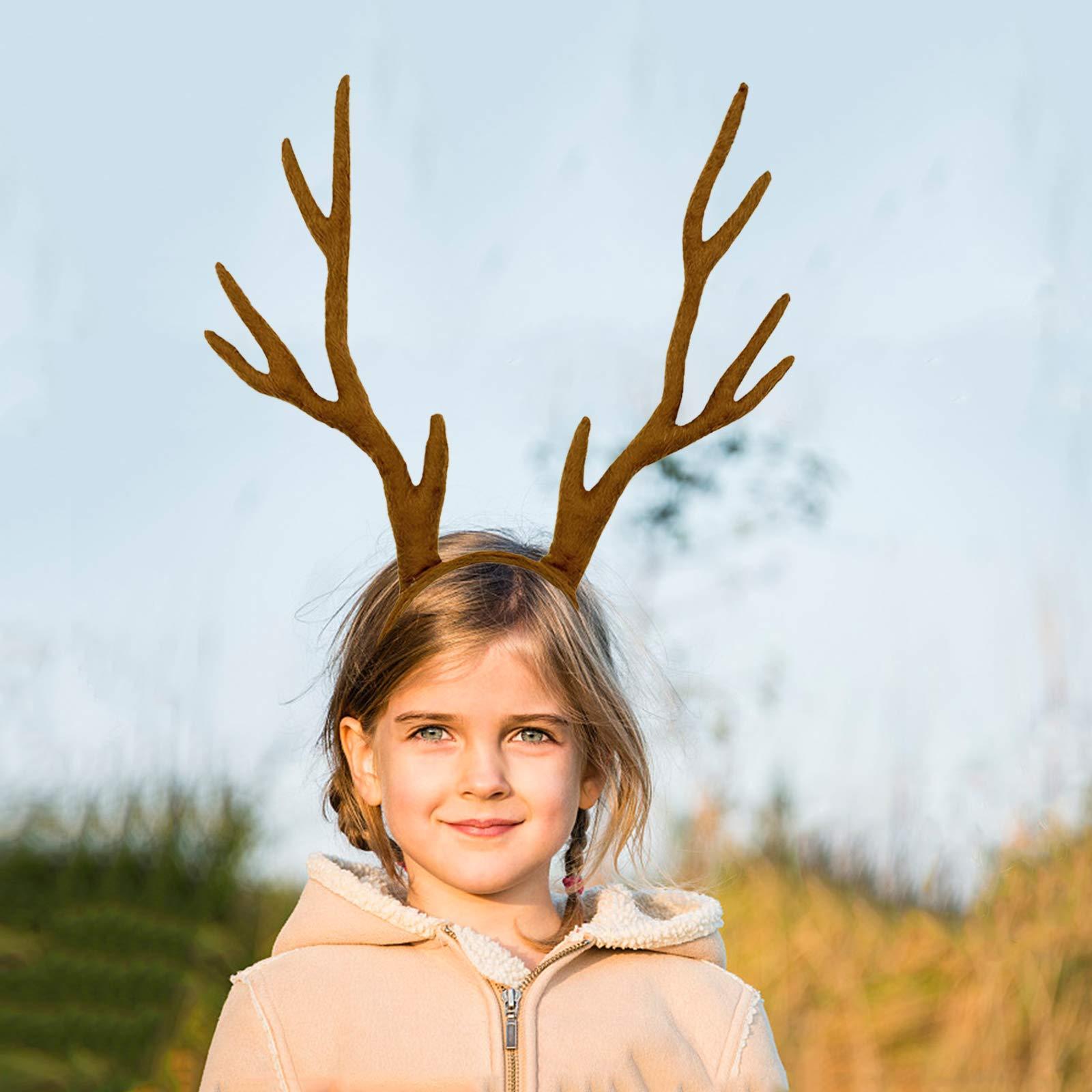 MR.FOAM MR.FOAM Reindeer Antlers Headband, Festive Adult Deer Antler Headpiece for Halloween, Christmas, and Easter Party (brown)