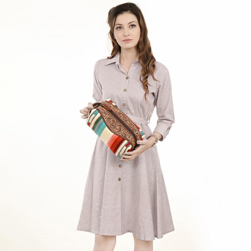 American Darling American Darling Shaving Bag Hand Tooled Genuine Leather Western Women Bag Handbag Purse | Shaving Bag for Women | Cute Shaving Bag | Shaving Purse