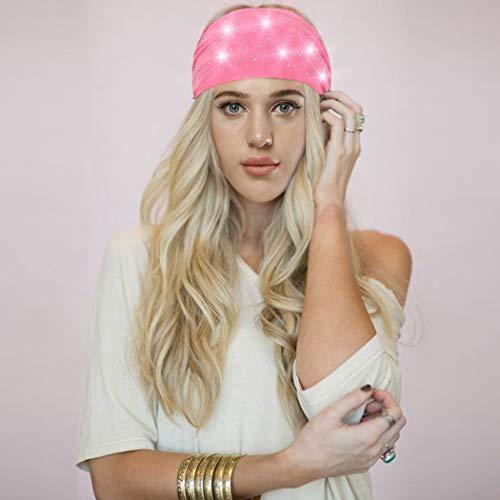 Bohend Bohend Boho Button Headband Wide Stretchy Daily Use Knotted Headwear Sport Athletic Yoga Gym Rhinestone Crystal Hair Accessories for Women and Girls(3pcs) (F)