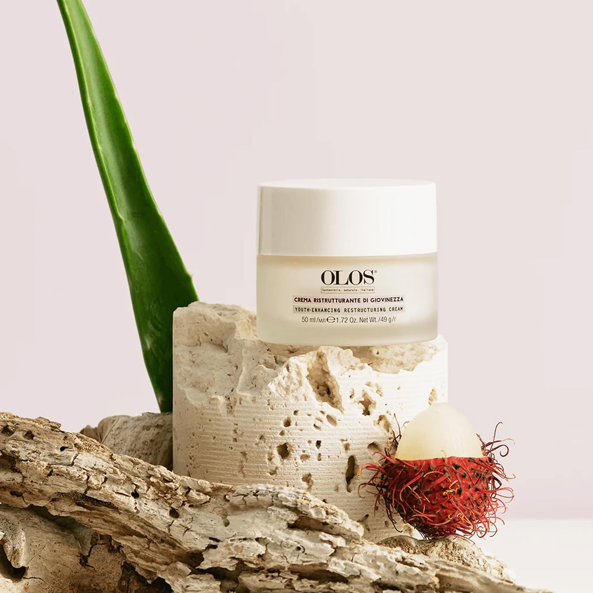 OLOS OLOS Youth-Enhancing Restructuring Cream - Anti-Aging Face Moisturizer - Face Lotion with Aloe and Shea Butter - Collagen Booster Face Cream - 1.7 oz