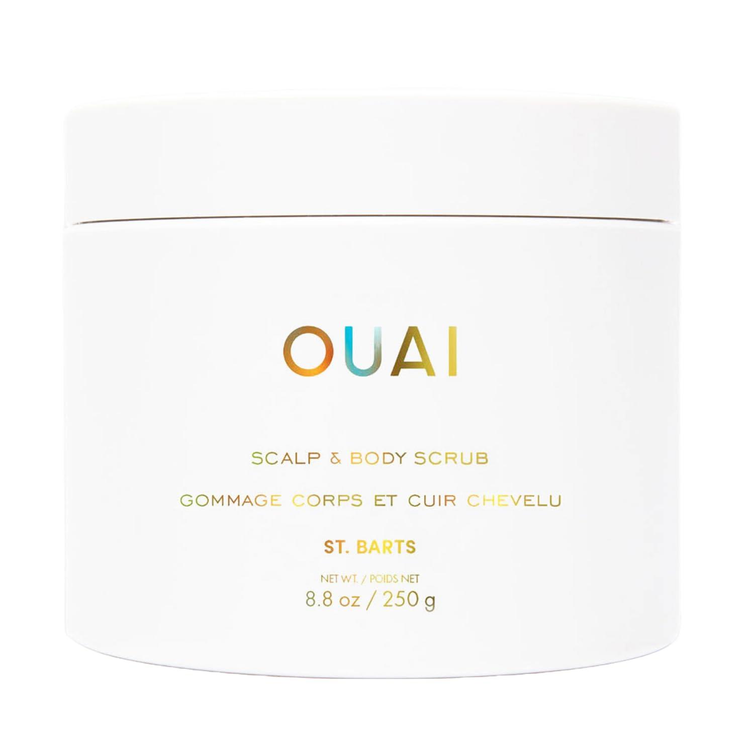 OUAI OUAI Scalp & Body Scrub, St. Barts - Exfoliating Body Scrub with Sugar & Coconut Oil Blend for Smooth, Moisturized Skin - Gentle Scalp Scrub for Removing Product Build Up (8.8 Oz)