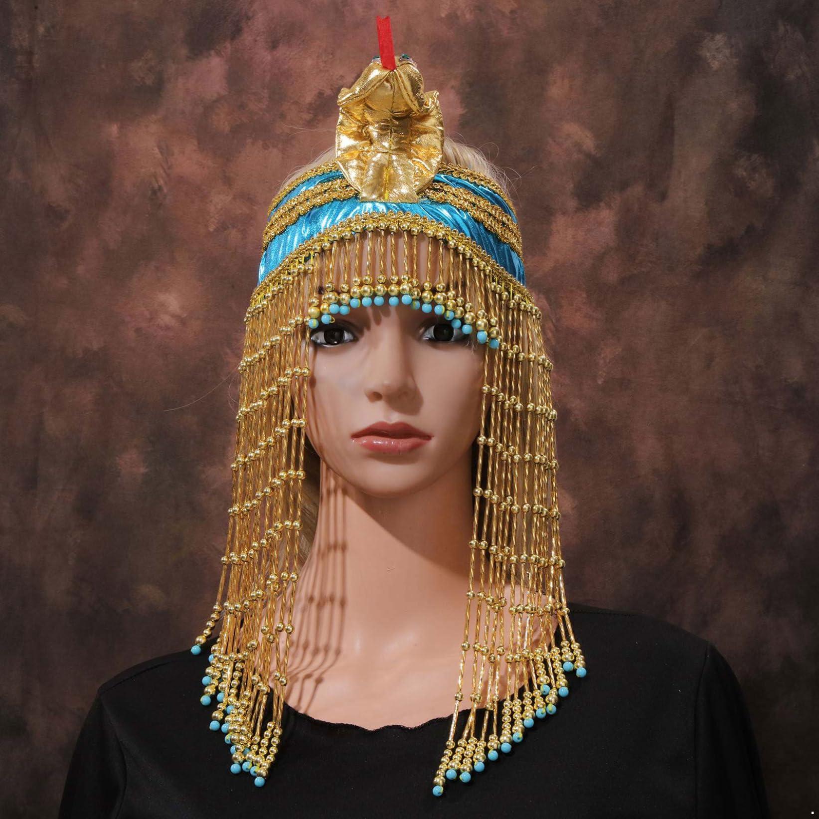 Zaldita Zaldita Women\'s Egyptian Costume Accessory Headband Snake Beaded Headpiece for Women Girls Gold B One Size