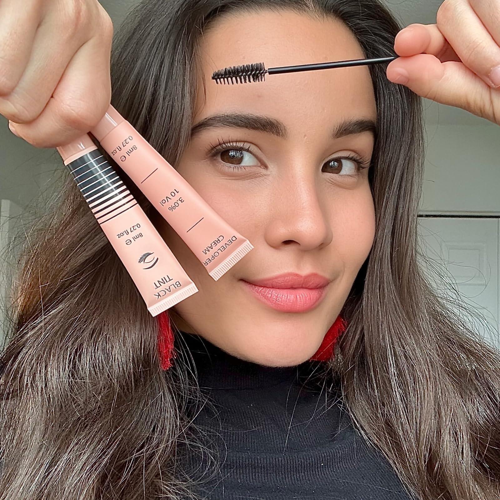 Lomansa Lomansa Lash Tint Kit, Eyebrow Tint Black Instant Natural Results, Professional Eyelash Tint Kit Lasts Up to 4 Weeks for Salon Home Use