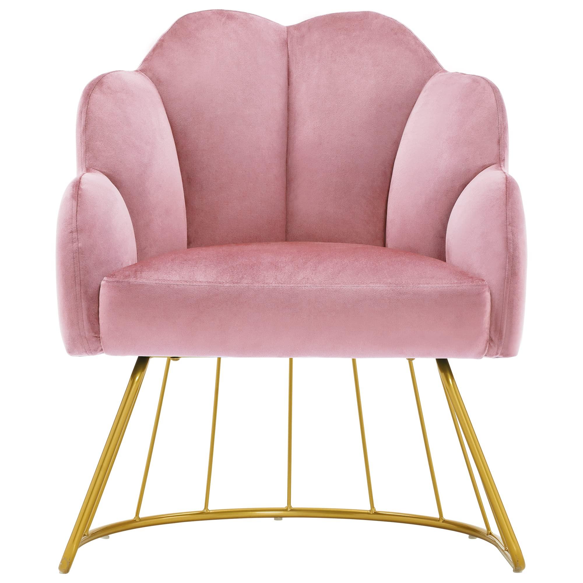 BarberPub BarberPub Living Room Chair, Manicure Chair for Technician, Makeup Beauty Vanity Armchair, Nail Salon Equipment for Manicurist 3510 (Pink)