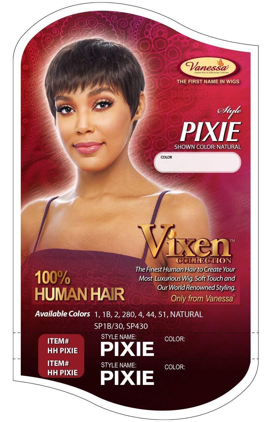 VANESSA Vanessa Vixen Collection Premium Human Hair Luxurious Wig Short Length Straight Style with Bang Full Cap Soft Touch & Renowned - HH PIXIE (SP430)