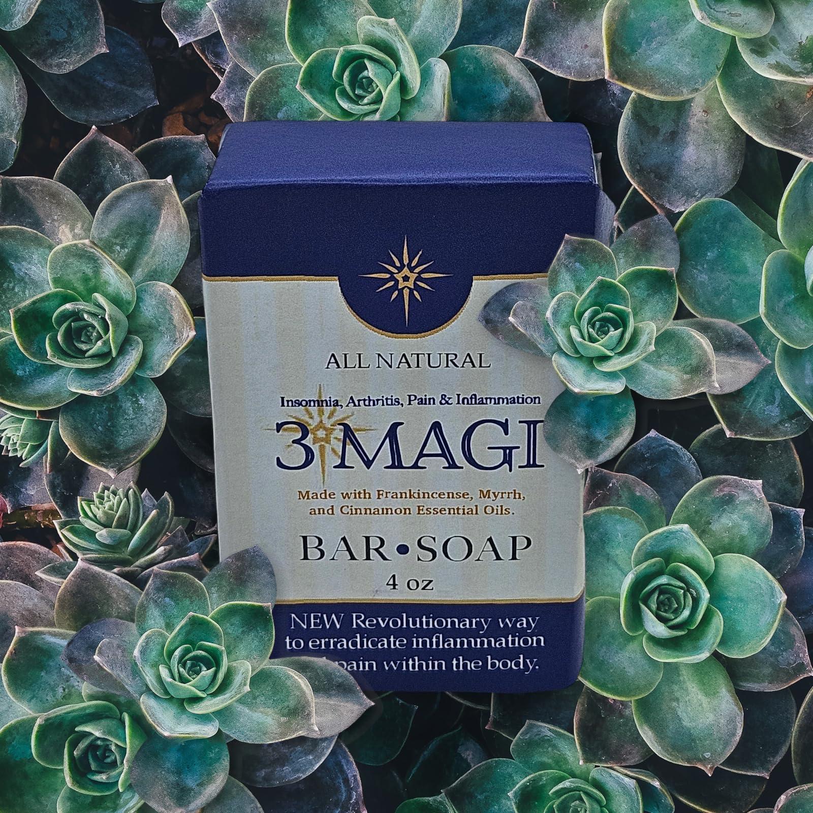 Amish Country Soap & Candle Co. 3 Magi Bar Soap - 4 oz, Natural Handmade Bar Soap, Myrrh, Frankincense, Cinnamon Bark, Pure ingredients, Vegan, Sensative Skin, Moisturizing, Nourishing, Shea Butter, Cocoa Butter