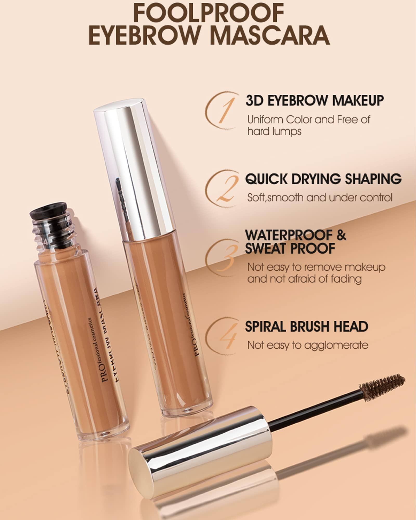 LYSdefeu Waterproof Tinted Eyebrow Gel Taupe & Clear Brow Setting Glue, Liquid Mascara Eye Brow Gel, Long Lasting Smudge-Proof Brow Filler Eye Makeup,Brow Fast Sculp,Christmas Makeup Gift Set for Girl Women-05