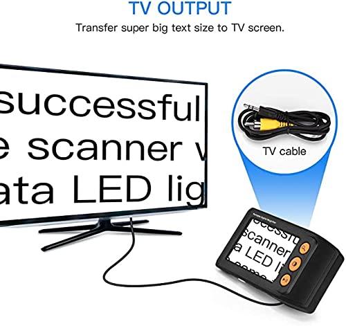 JOYWEE Portable Digital Video Magnifier Electronic Reading Aid 3.5 Inch LCD Screen for Low Vision 2x-25x Zoom Foldable Handle (Black)