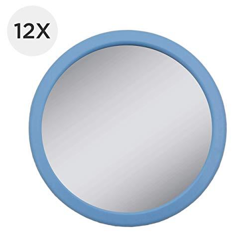 Zadro Zadro 3.75" Dia. Compact Mirror 12X Travel Magnifying Mirror 18 Strong Suction Cup Wall Mounted Makeup Mirror for Shower