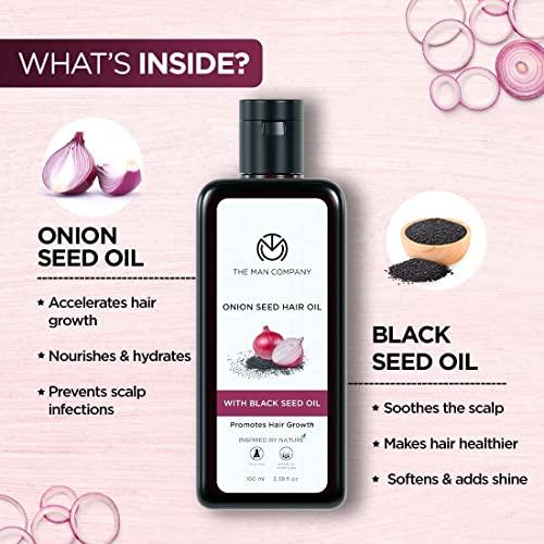 Generic Onion Hair Oil for Hair Growth with Onion & Black Seed for Hair Fall Control & Dandruff | Root & Scalp Nourishment, 100ml, 3.33 floz
