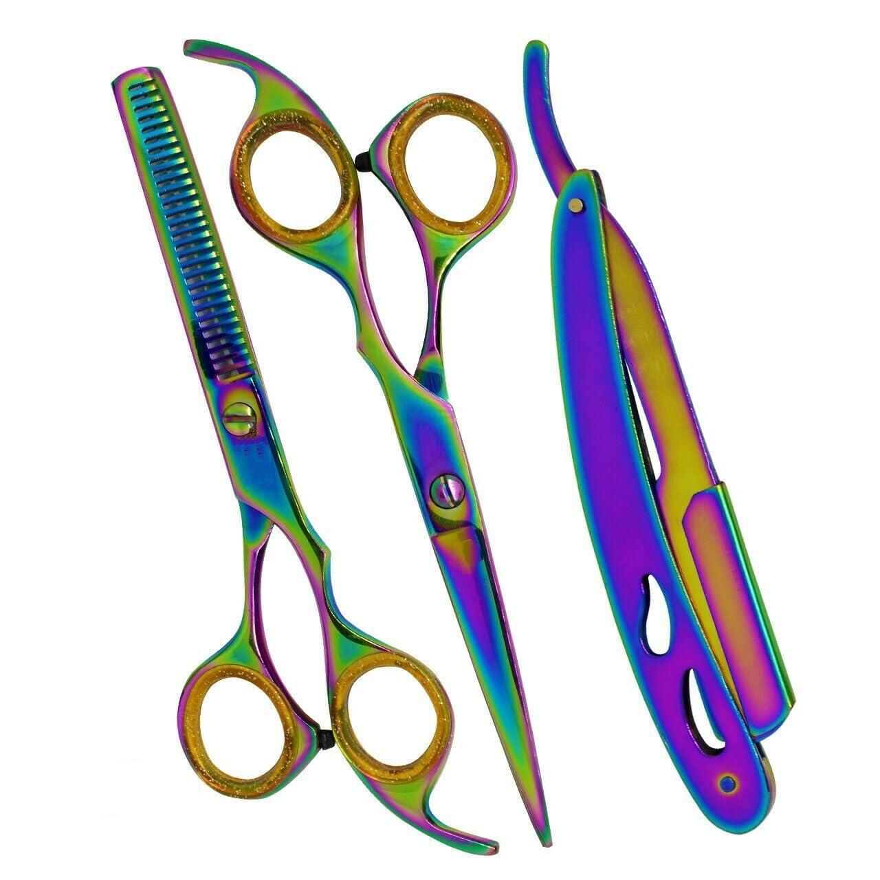 SUNNLL 5.5 inch Hair Cutting Scissors thinning Shears kit Stainless Steel Barber Scissors Set for Hairdresser Haircut Hairdressing