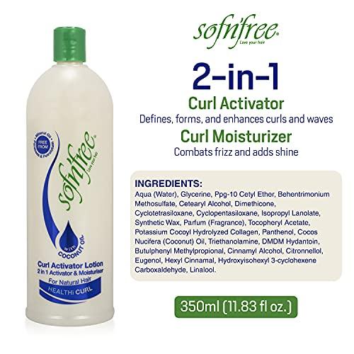 SOF N' FREE Sofn’Free Moisturizer & Curl Activator for Natural Hair, Soft Curls, and Waves 25.36 fl oz / 750ml (2 pack)