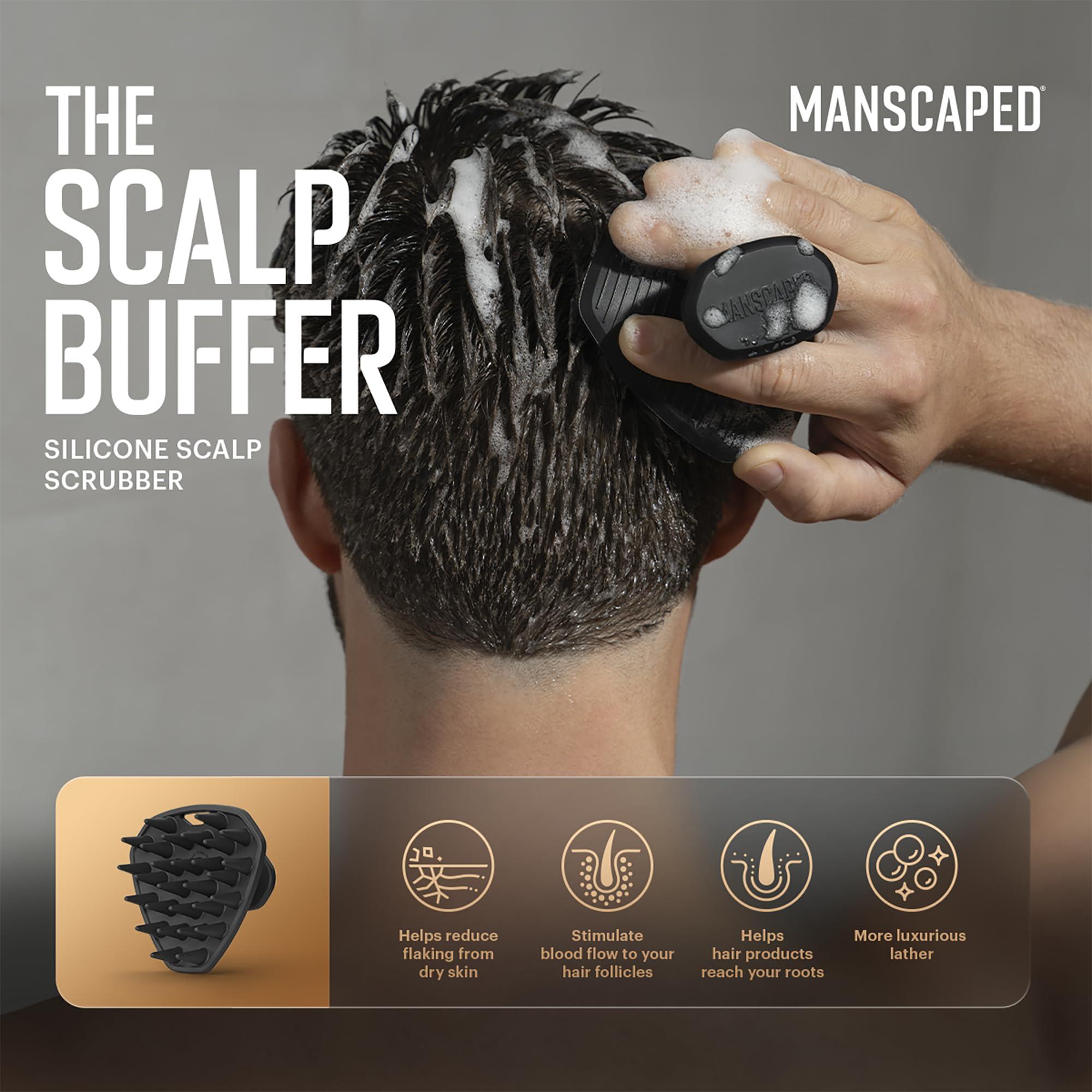 MANSCAPED MANSCAPED The Body Buffer & Scalp Buffer Bundle - Men\'s Silicone Head & Body Scrubbers for Nourishing, Cleaning & Exfoliating Your Skin & Hair, Ergonomic Handheld Design