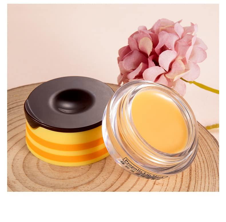 Axnzp 4 Pcs Lip Balm Honey Pot, Honey Moisturizing Lip Mask Reduces Lip Lines,Prevention Dry and Cracked Lip Scrubs Exfoliator.