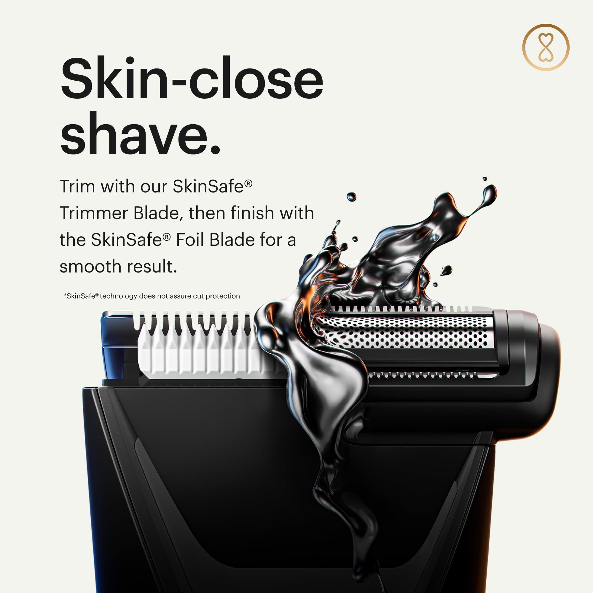 MANSCAPED MANSCAPED The Lawn Mower 5.0 Ultra Groin & Body Hair Trimmer Dual-Head SkinSafe Trimmer & Foil Blades, Waterproof Wet/Dry Groomer, USB-C Rechargeable with Travel Case, Mens Ball Shaver, Black