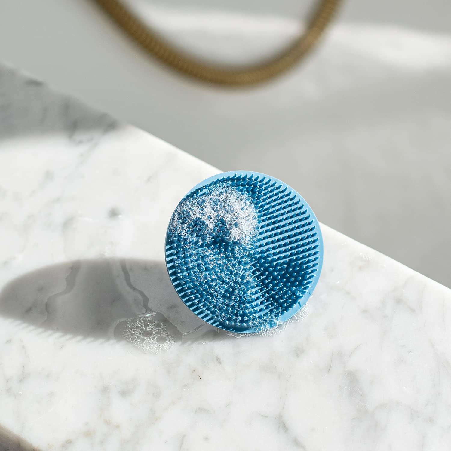 Boie USA Boie USA Face Scrubber - Handheld Facial Tool, Deep Cleansing Exfoliating Facial Brush. Fights Acne with Gentle, Silicone-Like Bristles, Long Lasting, & Hypoallergenic (Blue)
