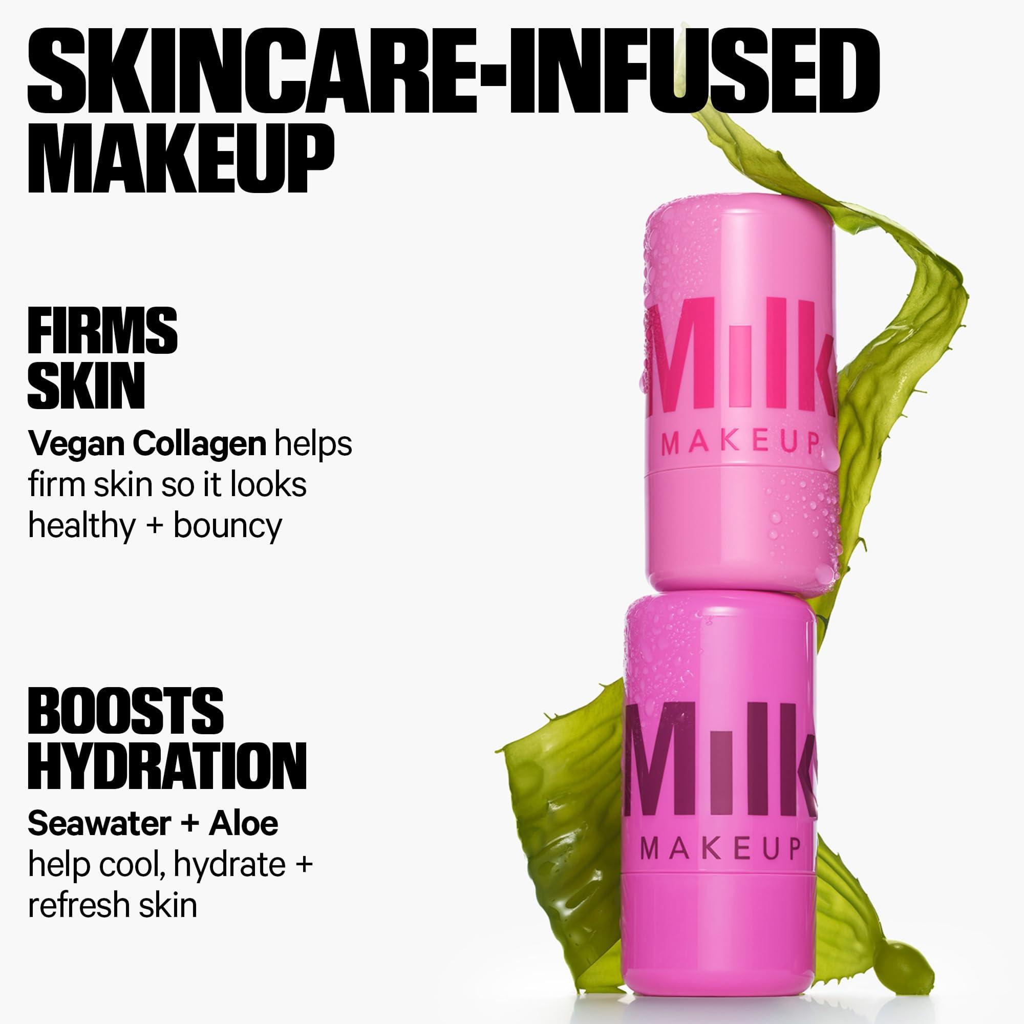 Milk Makeup Milk Makeup Cooling Water Jelly Tint Sheer Lip + Cheek Stain with Vegan Collagen, Seawater + Aloe Hydrating, Long-Lasting, Buildable Lip Tint + Blush Fizz, 0.17 oz