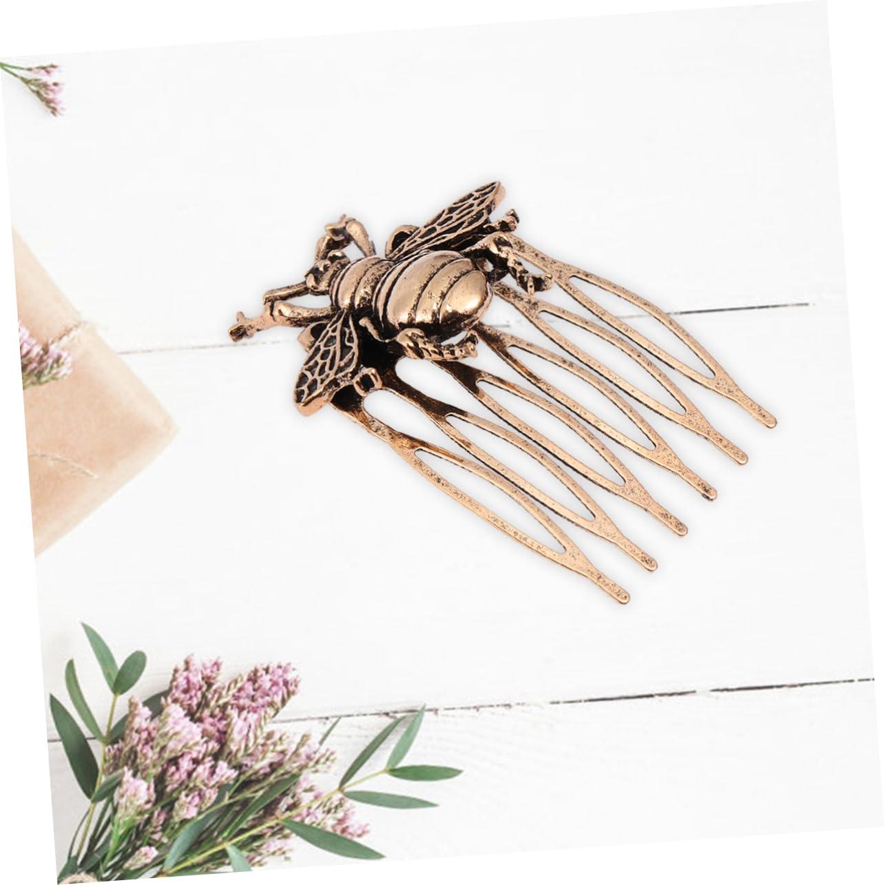 FRCOLOR FRCOLOR 4pcs old fashioned Accessories french hair clips steel wire alloy metallic line hair pin tooth comb styling hair clips bride french hair pin antique headgear bridal headdress pin