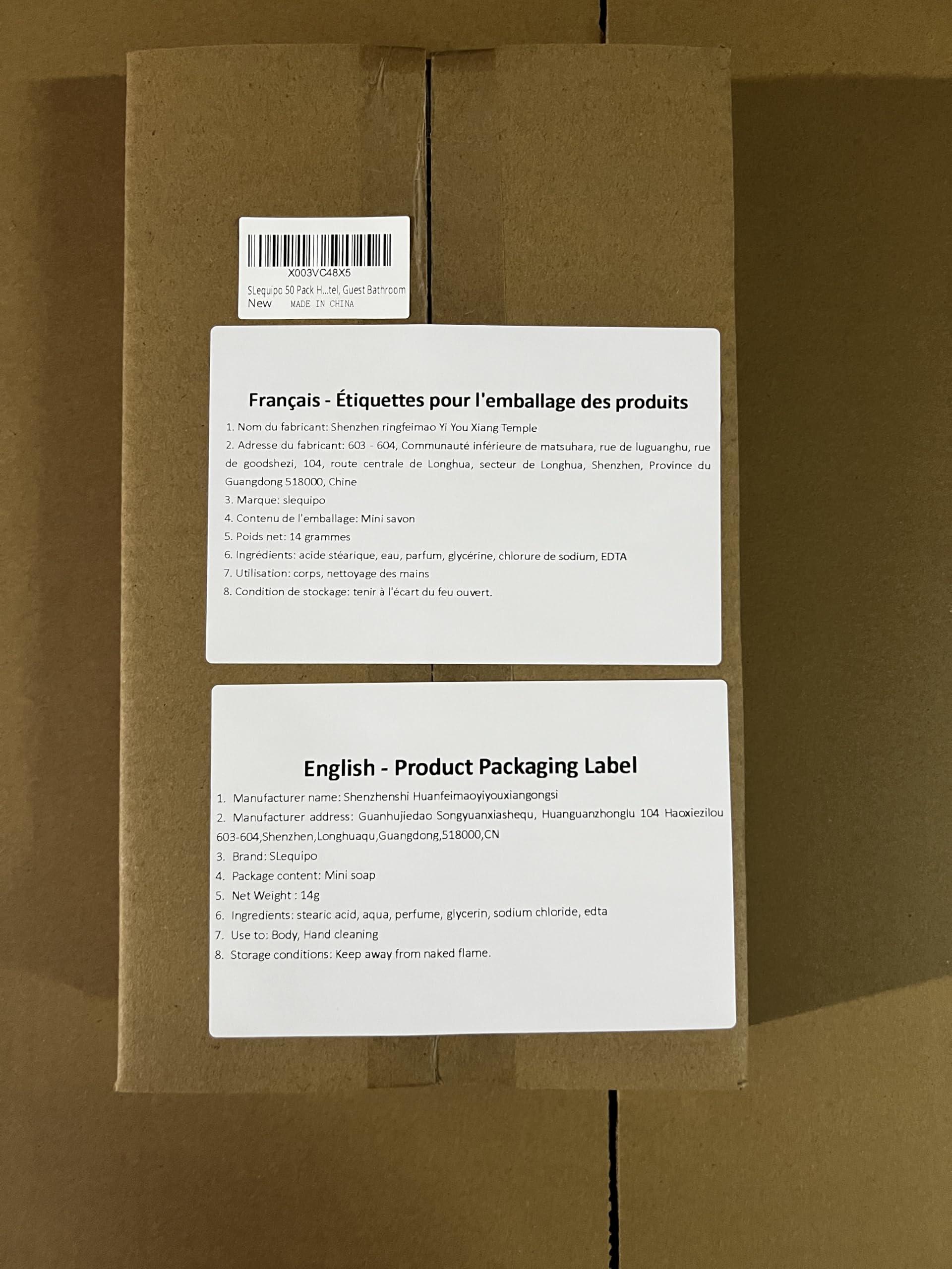 SLequipo SLequipo Bulk Bar Soap, 50 Pack Mini Soap Bars Bulk Individually Wrapped, 0.5 oz Travel Soap Small Hotel Soaps Travel Size Toiletries for Hotel Guest Bathroom