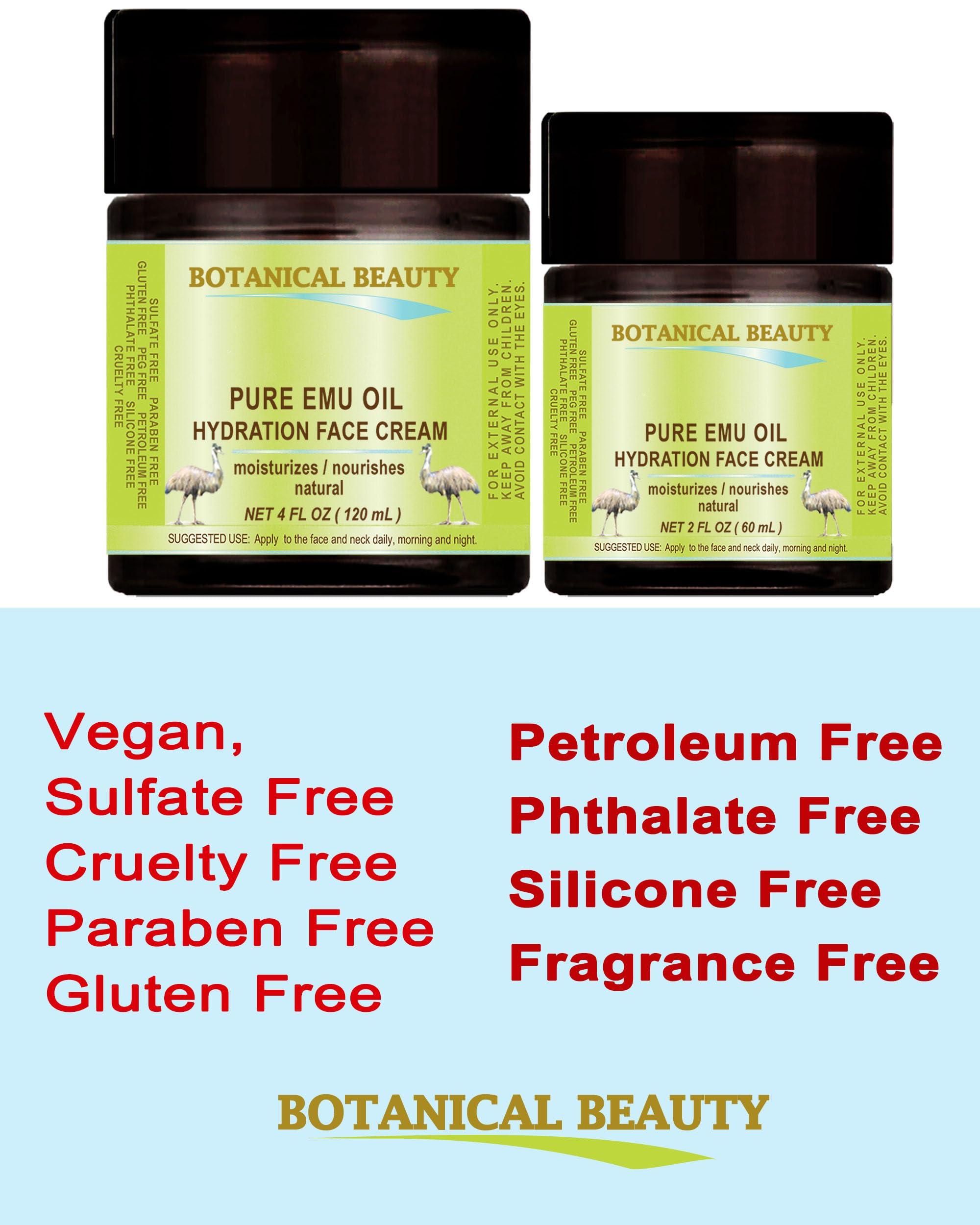 Botanical Beauty PURE EMU OIL HYDRATION FACE CREAM For Normal - Dry - Sensitive Skin. Moisturizing and Nourishing. 2 Fl. oz. - 60 ml by Botanical Beauty