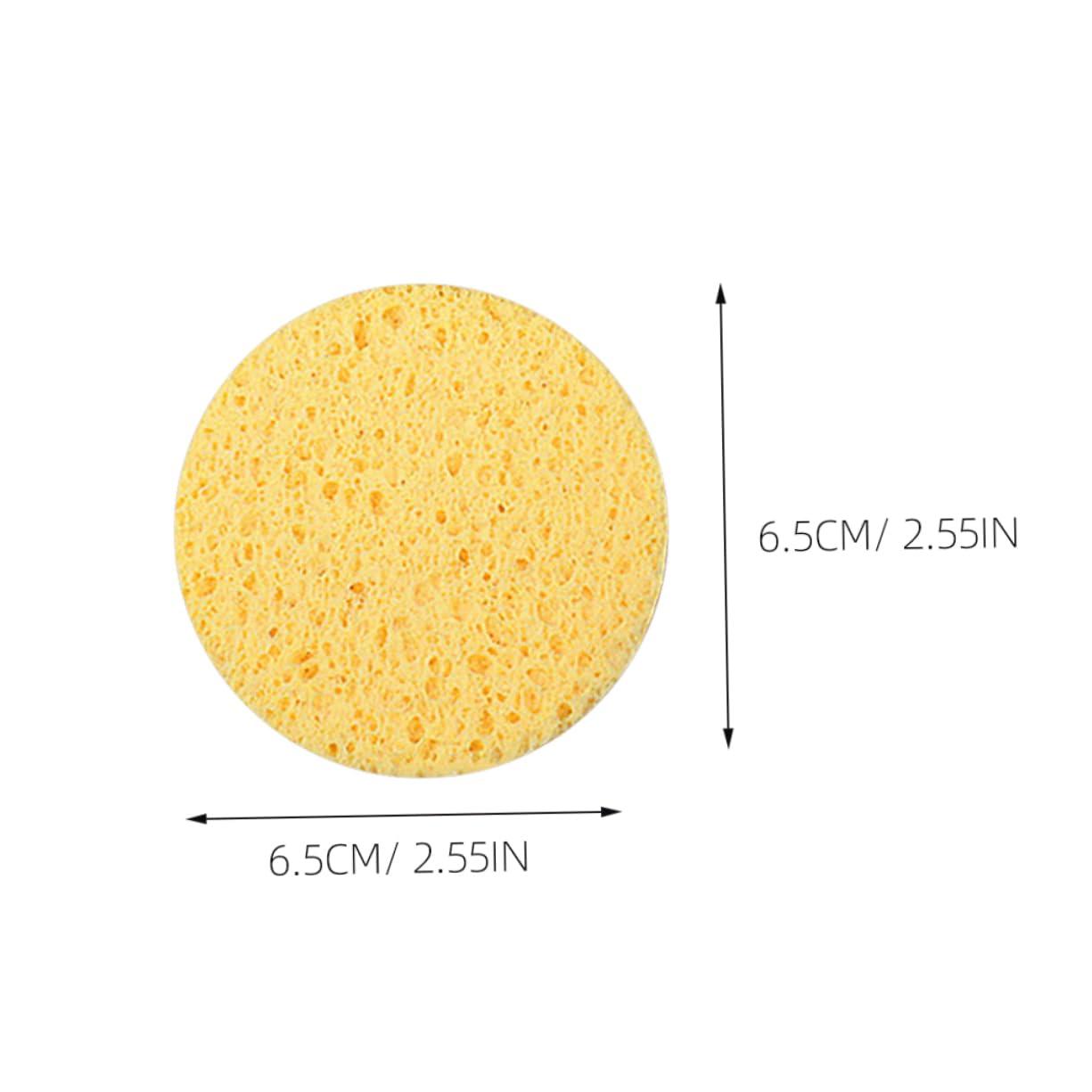 PLAFOPE PLAFOPE 50pcs Clean Makeup Tools Car Wash Large Facial Cleaning Products Face Wash Sponge Holder Bowl Puff Yellow Wood Pulp Cotton