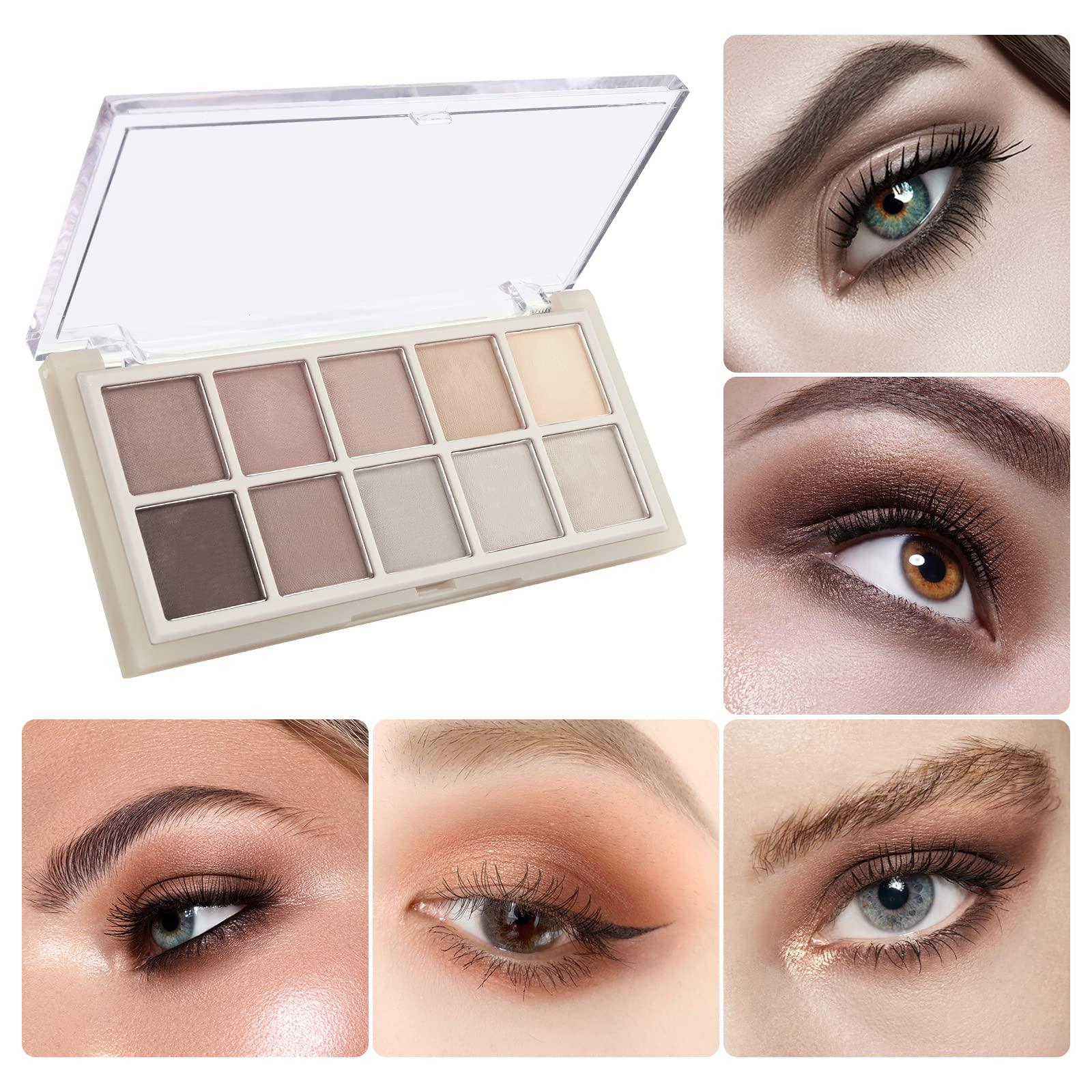 KYDA KYDA 10 Colors Grey Matte Eyeshadow Palette, Grey Brown Matte Eyeshadow, High Pigmented Nude Brown Eyeshadow Colors, Neutral Taupe Eyeshadow Palette, Smokey Grey Eye Shadow, Cool Tone Eyes Makeup
