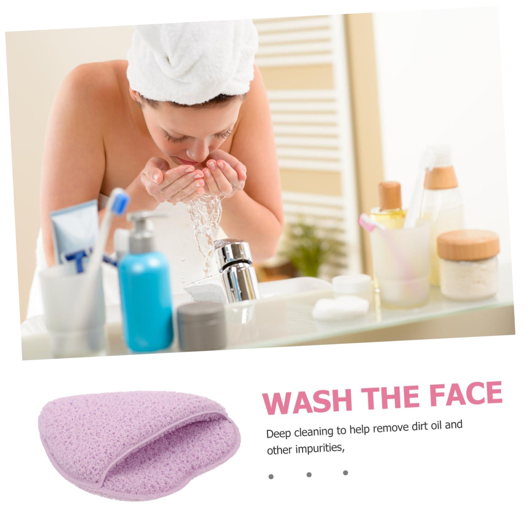 HAKIDZEL HAKIDZEL Face Wash Heart Shaped Face Sponges for Cleansing & Exfoliating Facial Sponges Facial Cleansing Sponge Face Sponge for Washing Face Sponges for Facials Natural Purple Tool