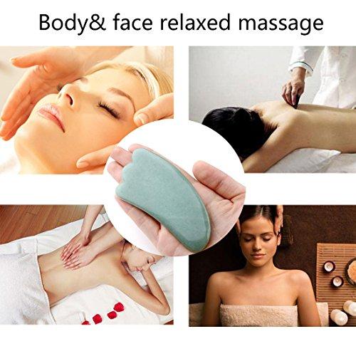 fengshuisale Feng Shui Gua Sha Scraping Massage Tool, Natural Rose Quartz/Green Aventurine Wing-shape Guasha Board Traditional Scraper Tool W3415 (green)