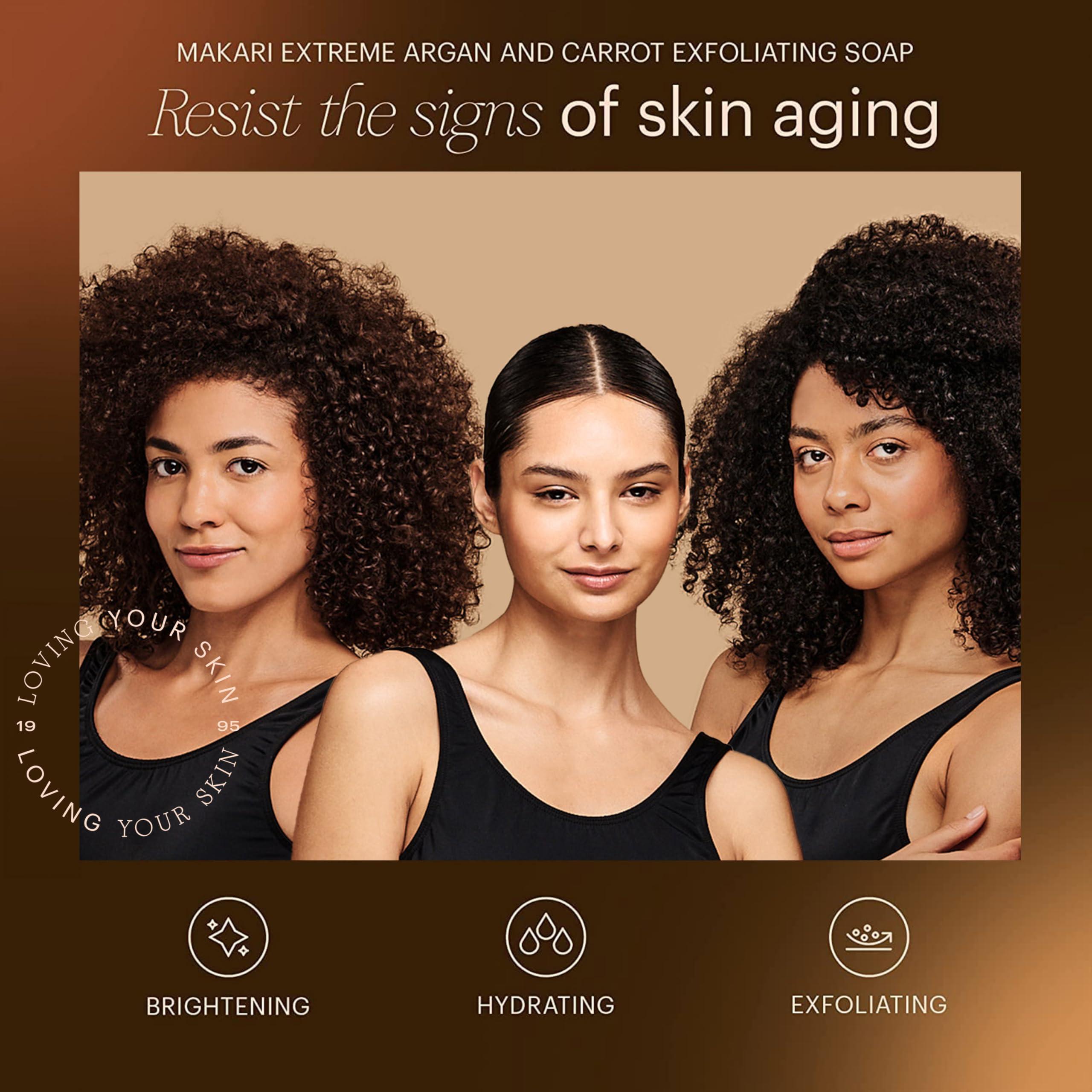 MAKARI MAKARI Extreme Active Intense Skincare Trio | Argan & Carrot Oil Exfoliating Soap, Botanical Body Oil, and Tone-Boosting Body Glycerin | Brightens, Hydrates, and Fades Marks for All Skin Types Except