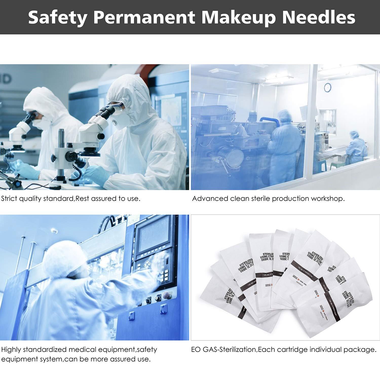 BIOMASER Cartridge Needles – BIOMASER 10PCS Sterilized Permanent Makeup Cartridge Needles Screw Thread Tattoo Needle for Permanent Makeup Machine Tattoo Pen for Eyebrow Eyeliner Lip Contour(5RL-0.25MM)