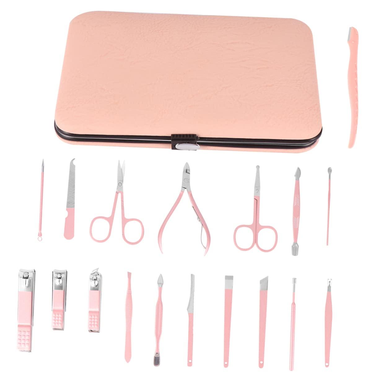 NOLITOY NOLITOY Manicure Set Bulk 18pcs Nail Clipper Kit Nail File Cuticle Pusher Tools