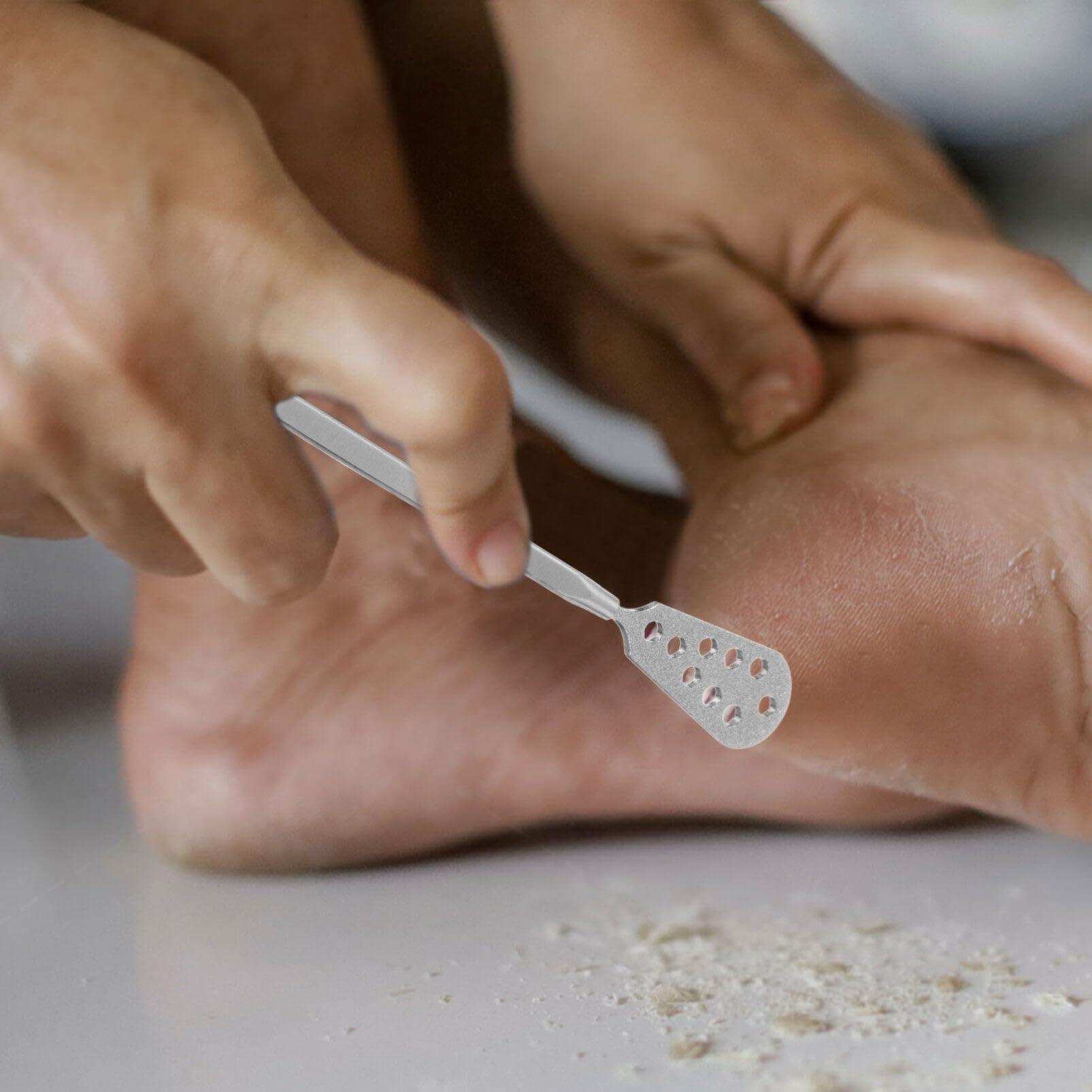 Beavorty Beavorty Stainless Steel Foot Scraper, Metal Foot File, Double Sided Foot File Remover Professional Foot Rasp Scrubber for Wet or Dry Skin Easy to Clean Pedicure Tool