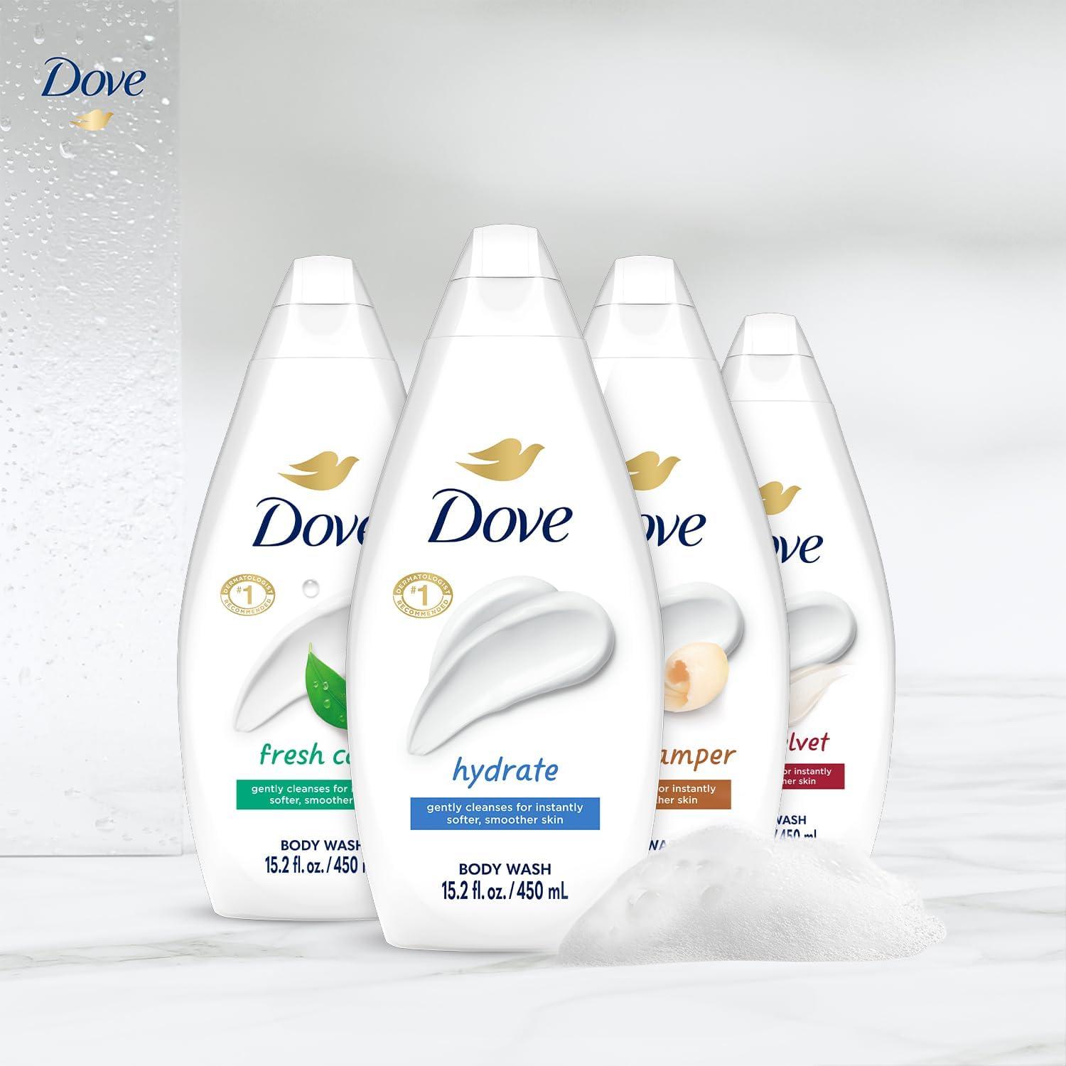 Dove Dove Body Wash Variety 6-Pack Hydrate, Gentle Pamper, Fresh Care, and Silky Velvet, 15.22 Oz Ea