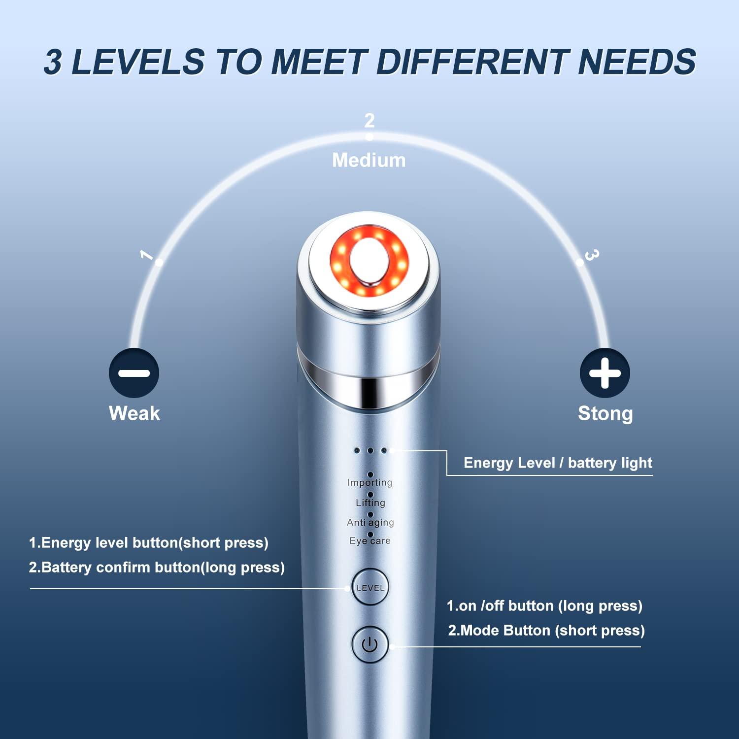 MiSMON MiSMON High Frequency Facial Machines, 4 in 1 Facial Massager Micro-Current Light Therapy Device for Face