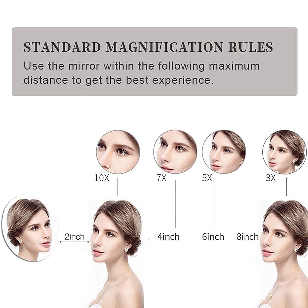 MUOBSBJRX MUOBSBJRX Wall Mounted Makeup Mirror with 5X Magnification 8 Inch Double Sided Vanity Magnifying Mirror Cosmetic Mirror Swivel Extendable Shaving Mirror for Bathroom Brushed Gold Makeup and Shavin