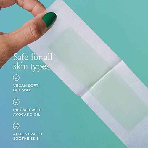Billie Billie Wax Kit - Body & Underarm - Easy & Convenient - No Heat - Made With Aloe & Avocado Oil - Vegan Soft-Gel - 36 wax strips - 6 post-wax serum wipes