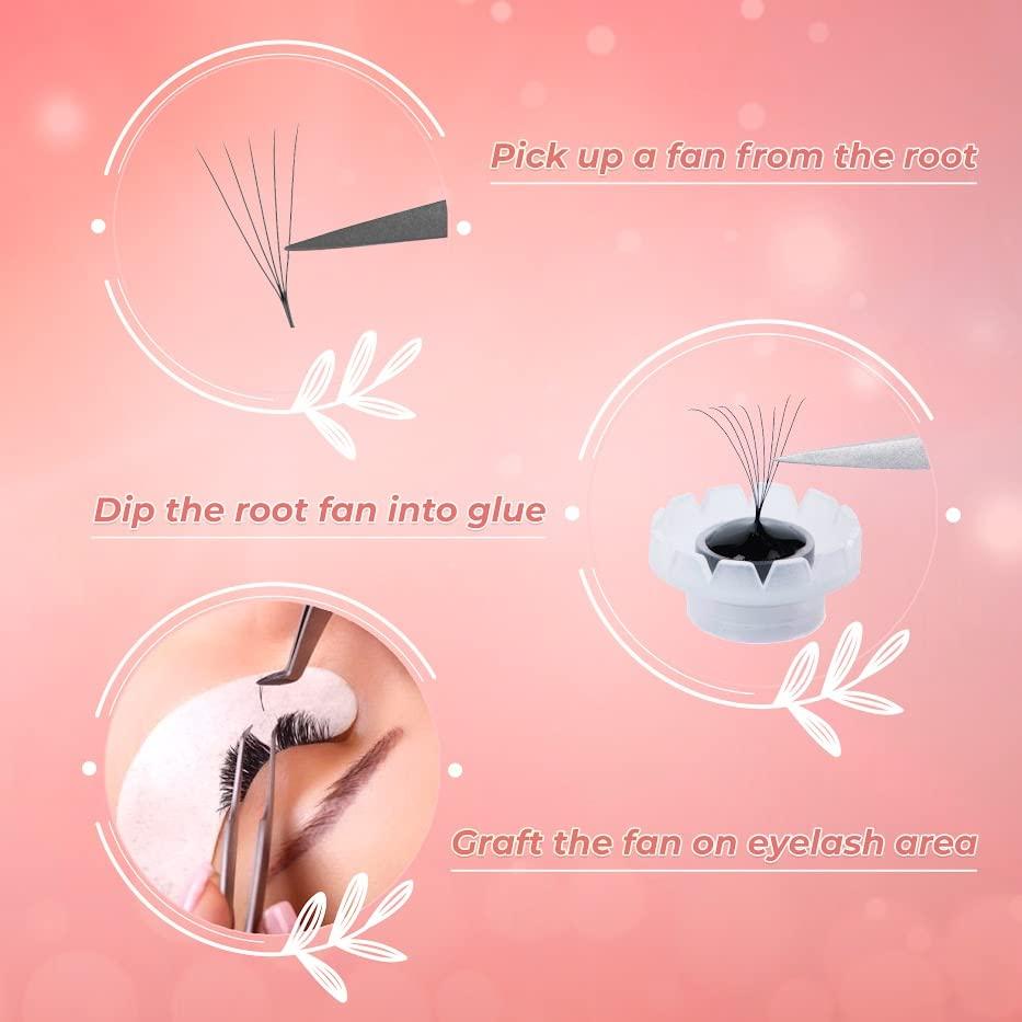 JINKGOLASH JINKGOLASH 500 Eyelash Extension Promade 4D to 16D Not Premade, Ultra Lash Fans 0.03/0.05/0.07mm Thickness, C D Curl Lashes, 8 - 16mm Length for Easy Volume Individual Eyelash Extensions Clusters DIY(12D-0.03-D (14mm))