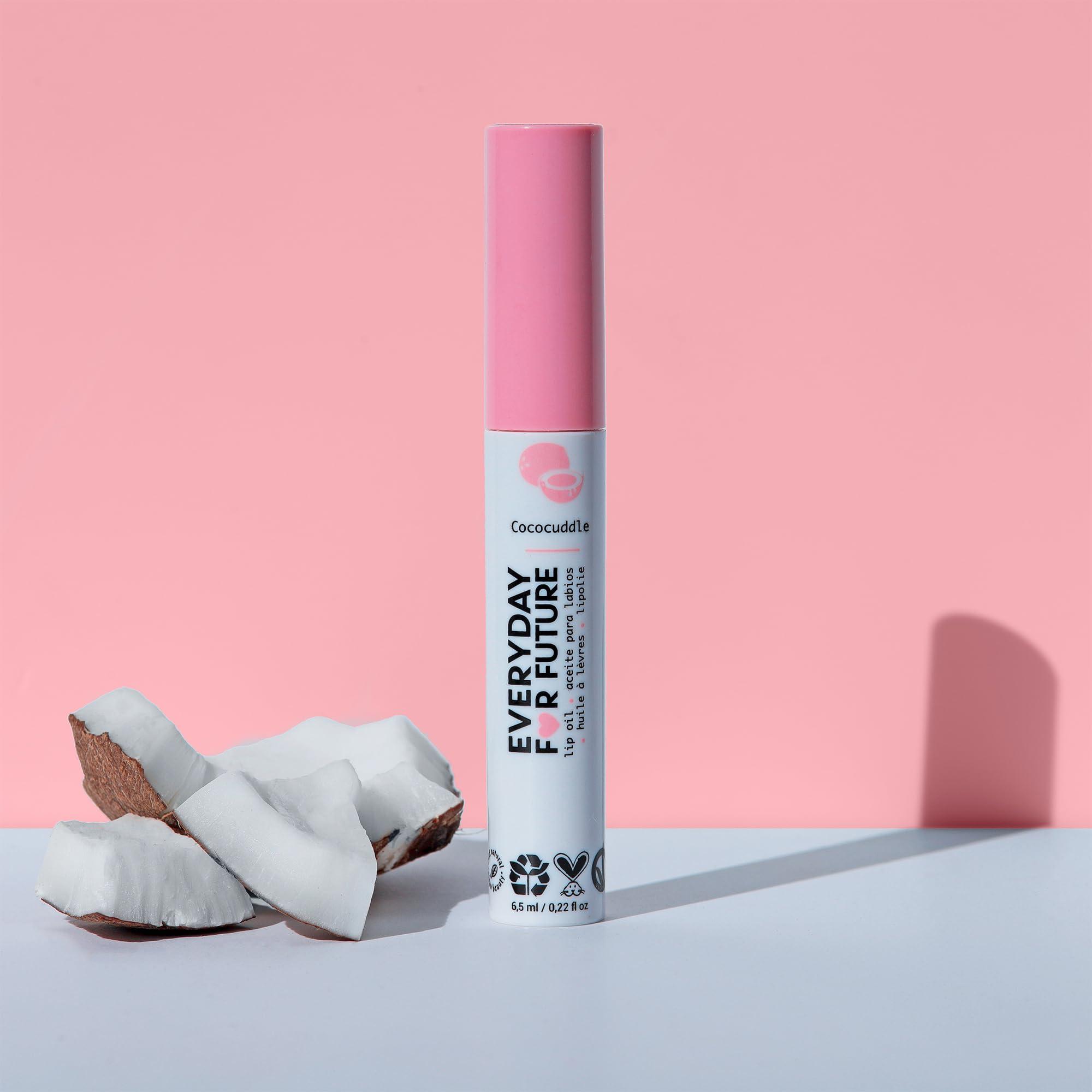 EVERYDAY FOR FUTURE EVERYDAY FOR FUTURE Coconut Lip Oil | Clear Transparent Lip Treatment with Coconut Oil | Moisturizing Lip Oil | Vegan & Cruelty Free Lip Oil | 99% Natural Lip Oil | Pia Colada 5 ml (Transparent)