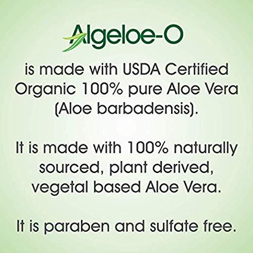 SHOPRYTHM ALGELOE-O Organic Aloe Vera Gel 99% Pure Natural made with USDA Certified Aloe Vera Powder Paraben , sulfate free with no added color 500ml/16.9oz. Pack Of 2