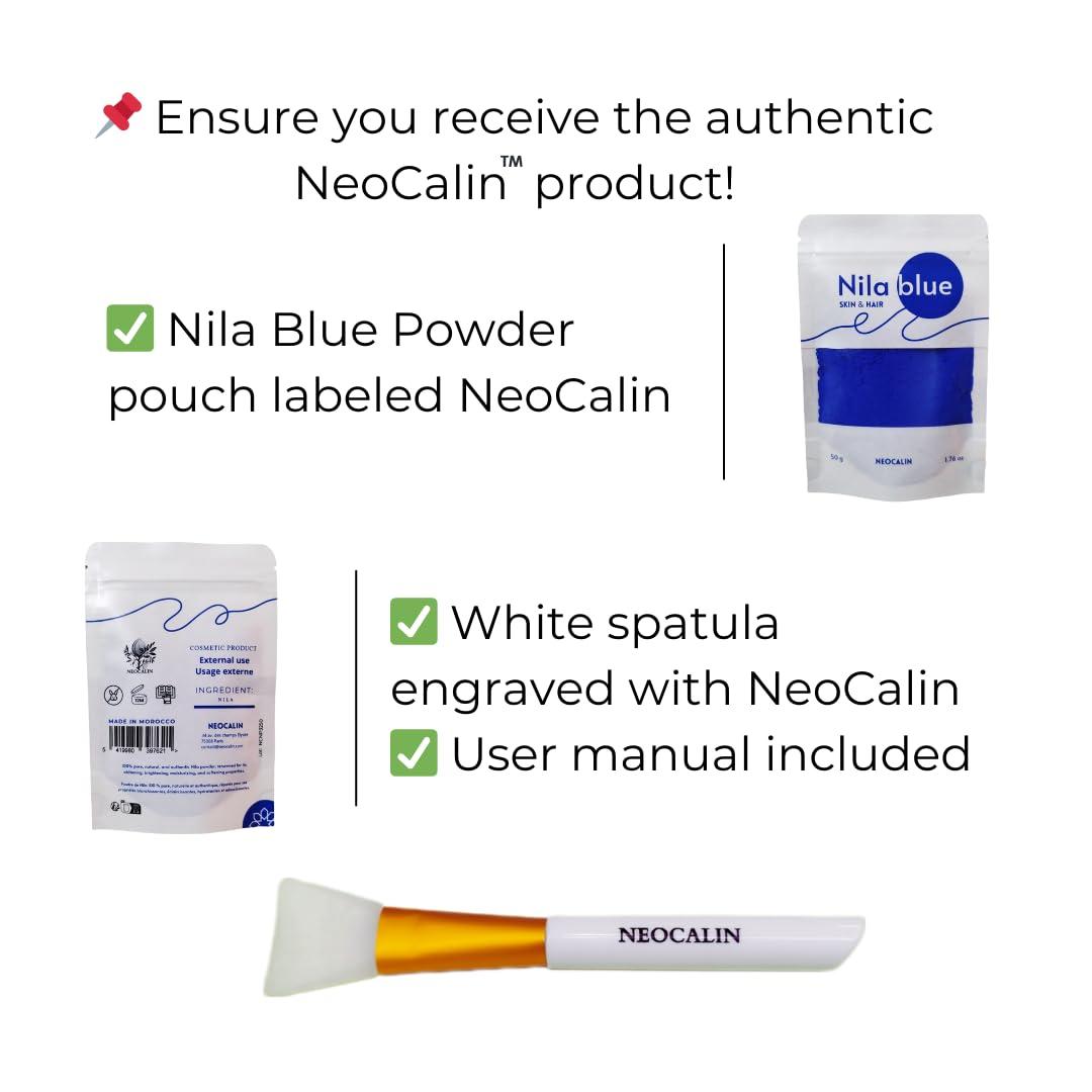 NeoCalin NeoCalin Nila Blue Powder - Authentic Moroccan Indigo | Brightening Solution for Radiant Skin and Hair | DIY Nila Mask (50g) (1.76 Once)