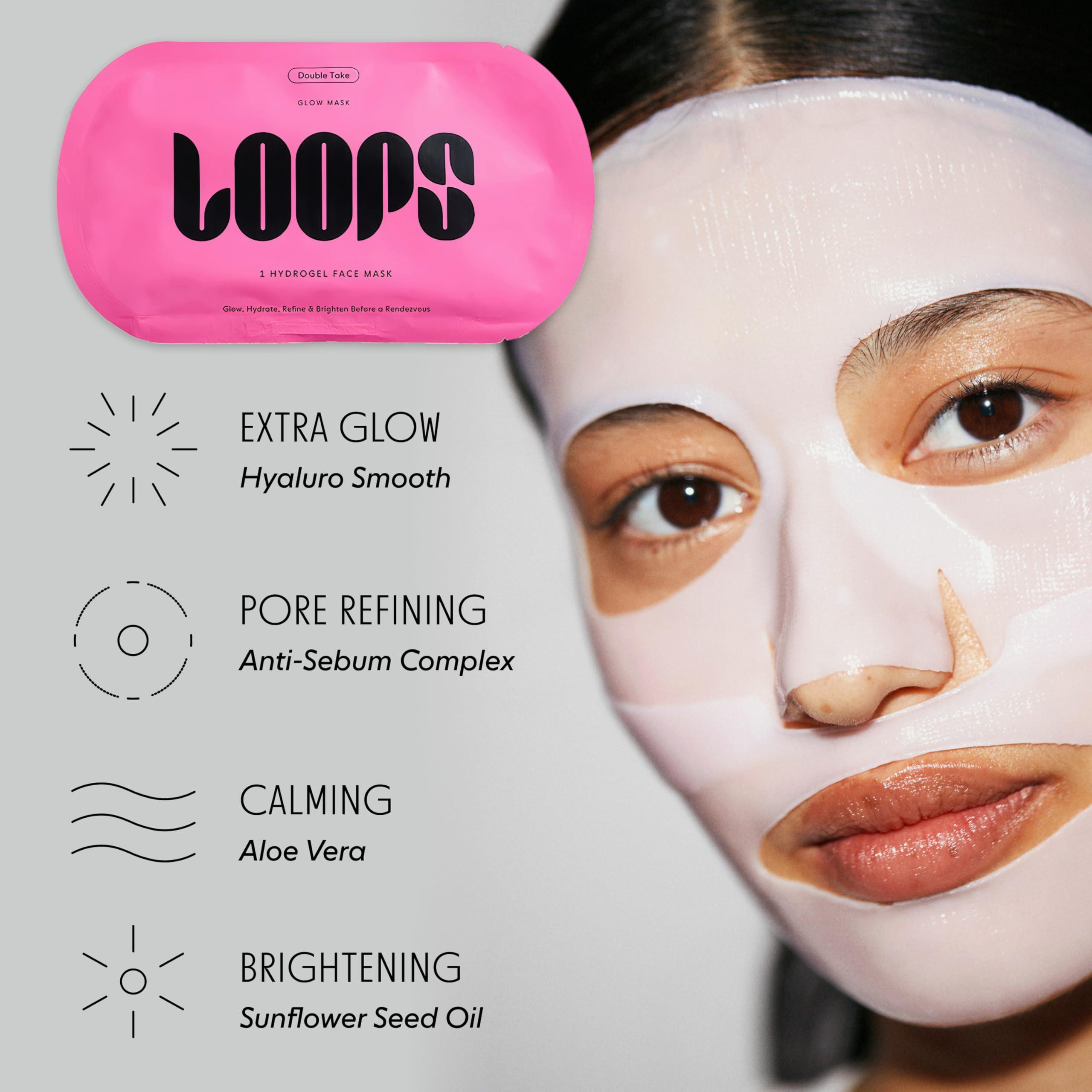 LOOPS LOOPS DOUBLE TAKE - Glow Hydrogel Face Mask - Calms & Soothes Skins Surface - Helps Refine Pores & Brighten Face, Glowing and Luminous - For All Skin Types