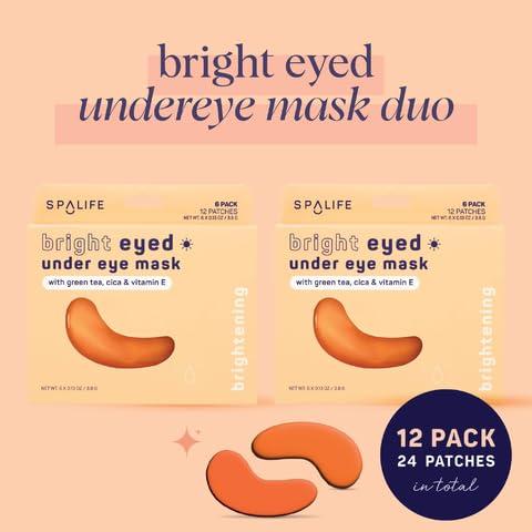 SpaLife SpaLife Beauty Bright Eyed Undereye Masks Hydrogel Eye Patches for Dark Circles, Puffiness, & Dullness with Vitamin E, Green Tea 2-in-1 Skincare 48 Pairs