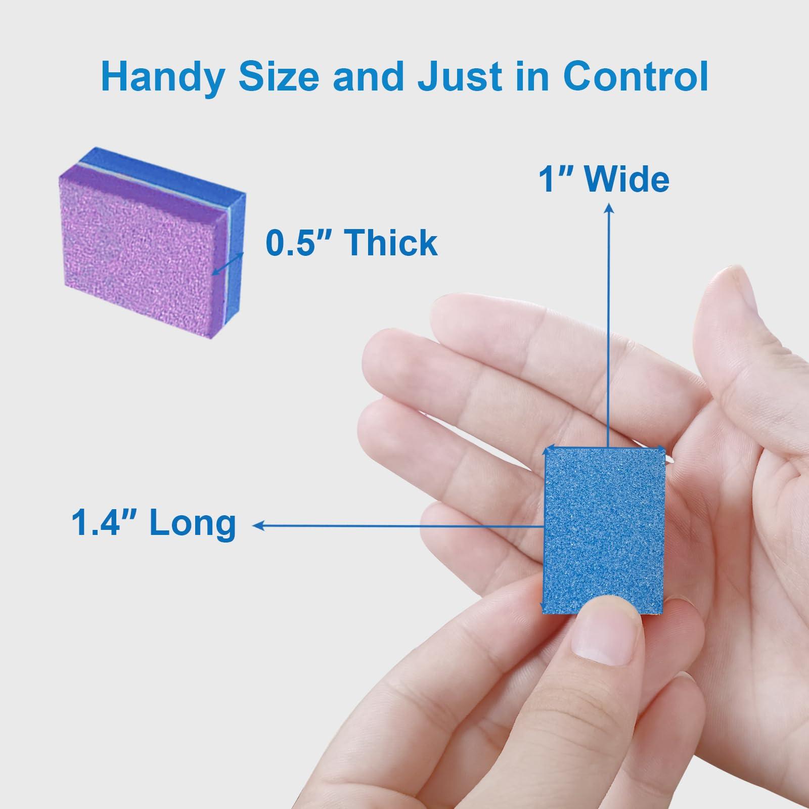 AhaTopia Nail Buffers (50 Pack), Mini Buffer Block Nail File for Acrylic Nails and Natural Nails, 100/180 Grit Nail Buffer Block Bulk Buffing Blocks Nail Buff Professional Manicure File Blocks Set Blue/Purple