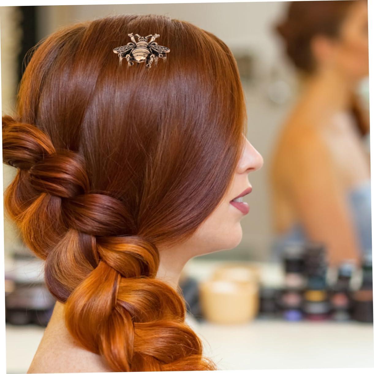 FRCOLOR FRCOLOR 4pcs old fashioned Accessories french hair clips steel wire alloy metallic line hair pin tooth comb styling hair clips bride french hair pin antique headgear bridal headdress pin