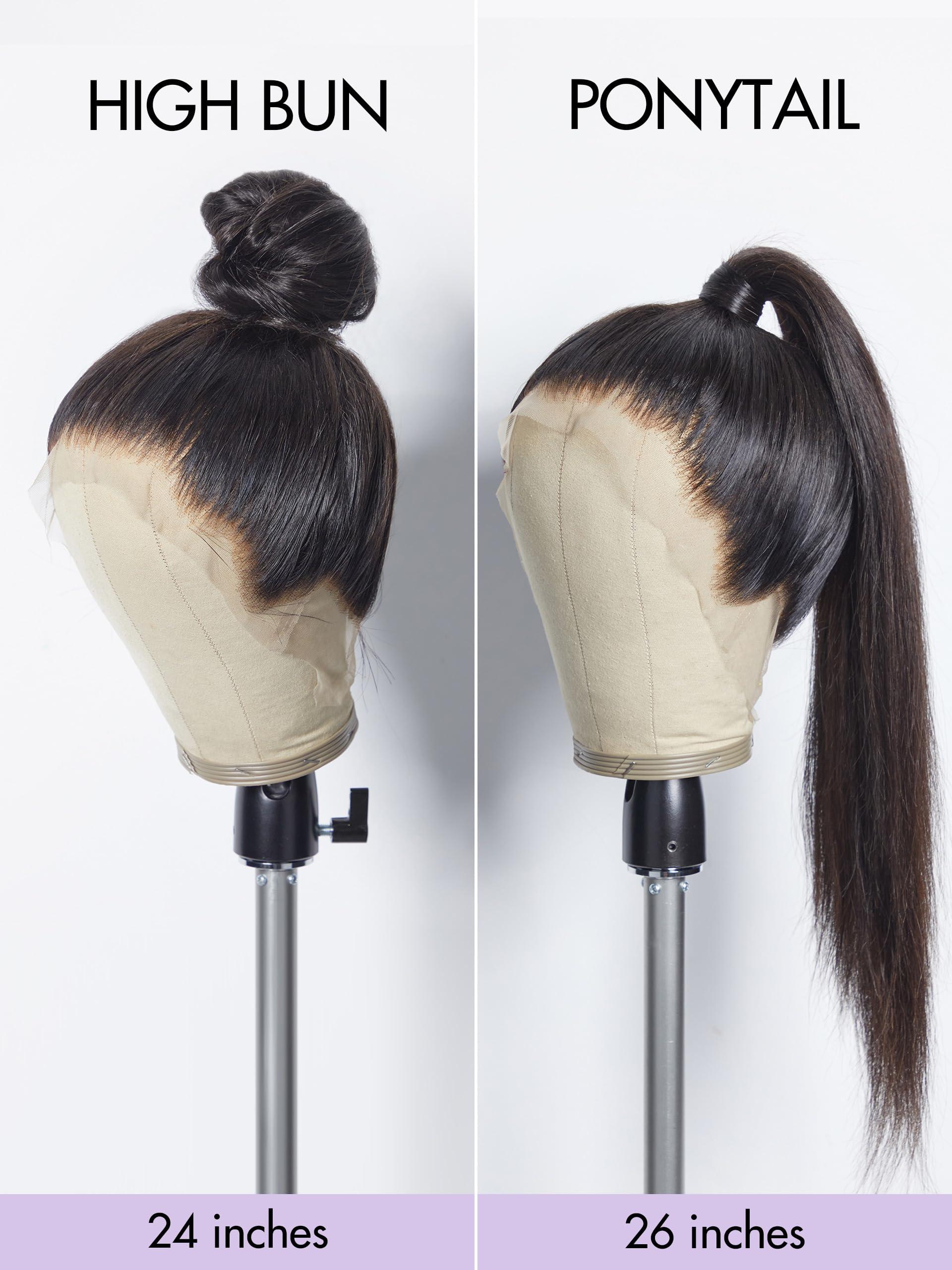 LUVME HAIR LUVME HAIR 22\'\' Straight 360 Full Lace Wig Lace Front Wigs Human Hair 360 Lace Frontal Glueless Human Hair Wig Pre Plucked Long Straight Black Wig For Women