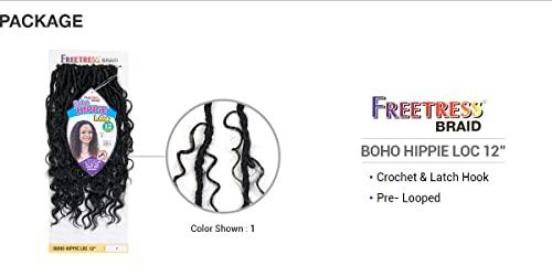 FREETRESS BRAIDS Freetress Synthetic Crochet Braid - BOHO HIPPIE LOC 12 Inch (CHERRYWINE)