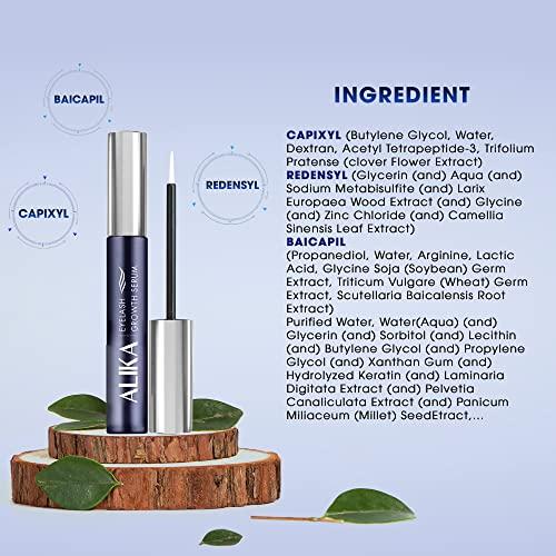 ALIKA ALIKA Natural Cruelty-Free Nourish Lash Growth Serum, Helps Eyelashes Longer, Thicker Quickly, Luscious, and Safe for the Eyes, with Rydensyl & Peptides Contained in Lash and Brow Growth Serum [5ML]