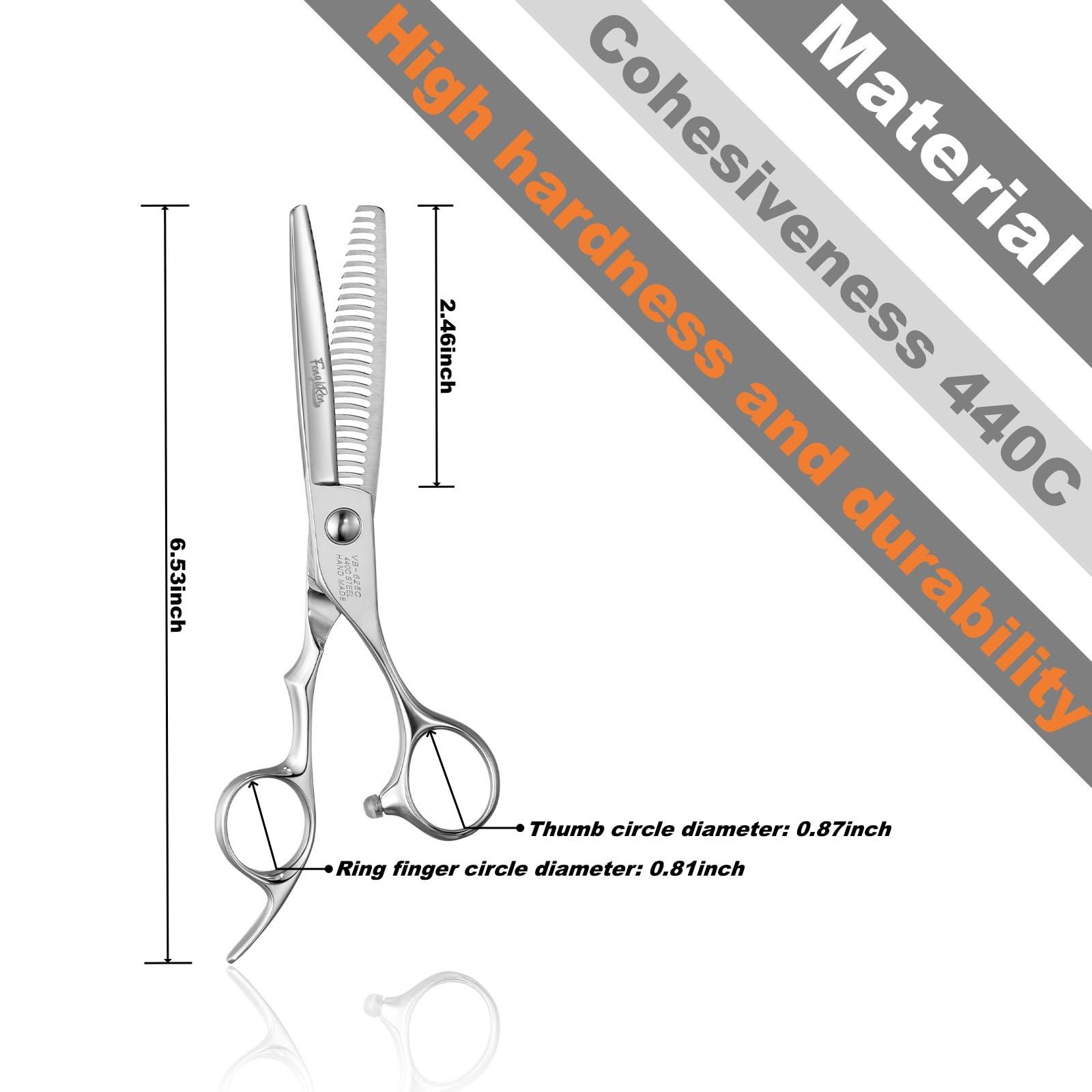 Fengliren Fengliren High-end Professional Hair Cut Thinning Scissors Hair Cutting Teeth Shears Barber Hairdressing Texturizing Scissor Extremely Very Sharp 6 Inch 440C Stainless Steel For Men Women Salon & Home