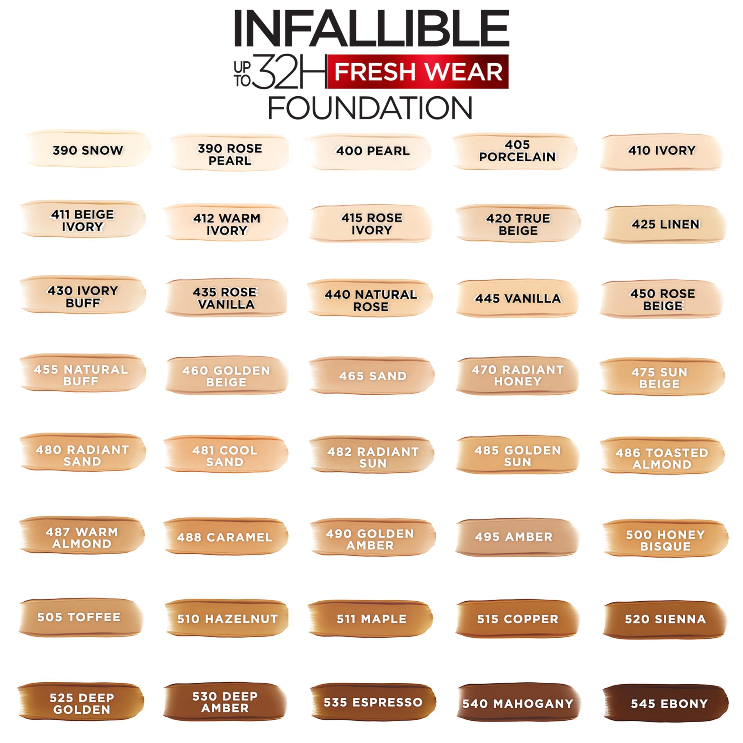 L'Oréal Paris L\'Oreal Paris Makeup Infallible Up to 32 Hour Fresh Wear Lightweight Foundation, 511 Maple, 1 Fl Oz, Packaging May Vary