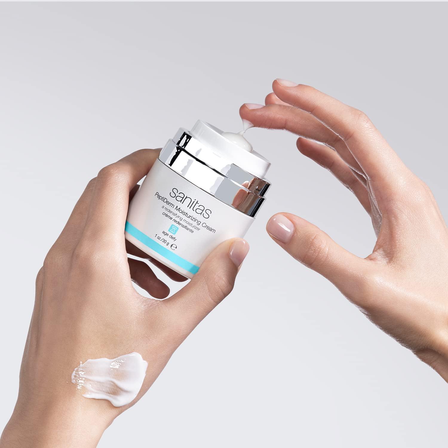 Sanitas Sanitas Skincare PeptiDerm Moisturizing Cream, Peptides, Ultra Hydration, Moisturizer for Aging Skin, 1 Ounce